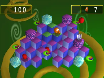 Q-bert (US) screen shot game playing